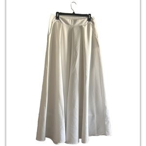Nylon apparel white wide trousers size L